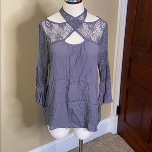 Entro Rose & Remington blouse with lace grey M